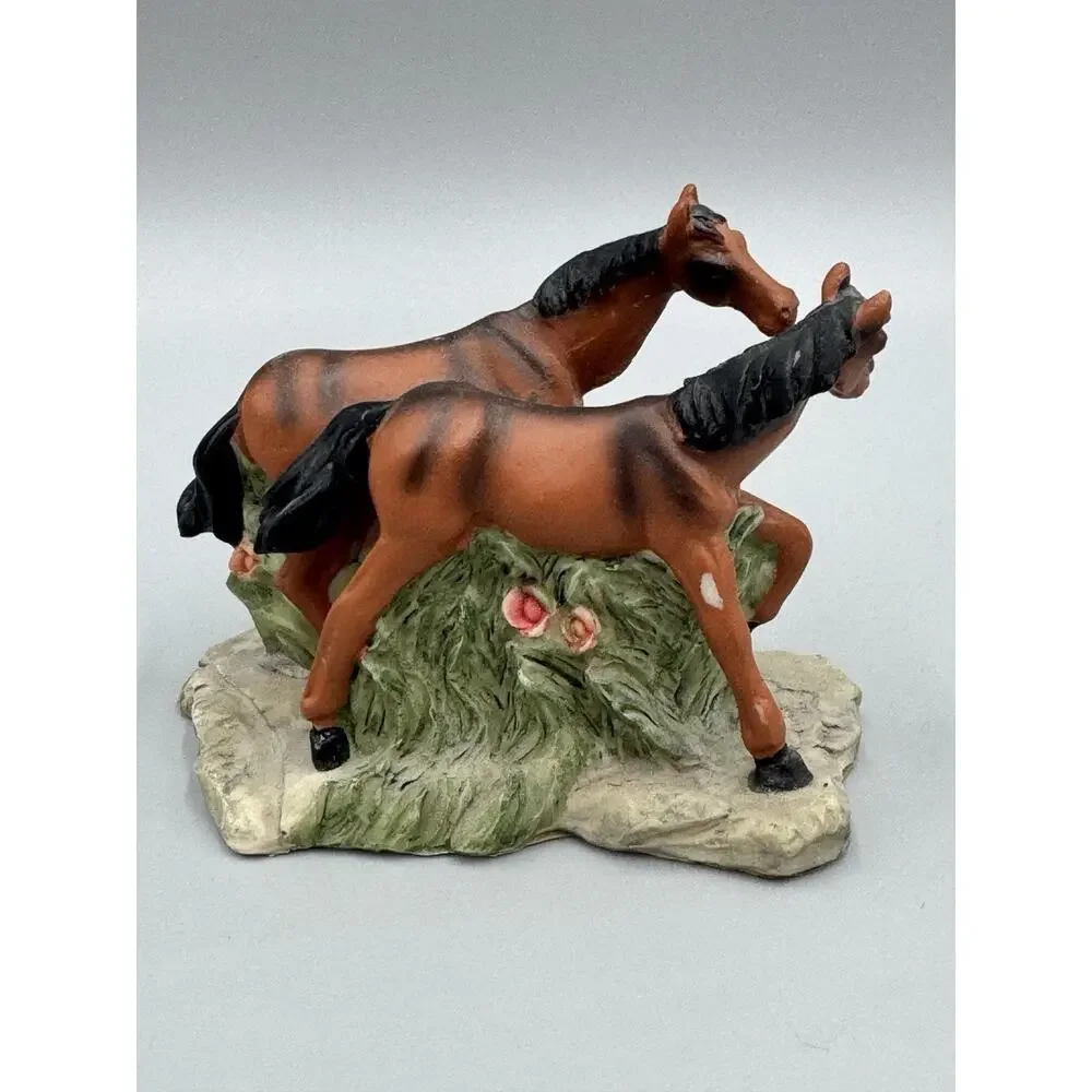 Vintage K's Collection Horse Set In Flowers Walking Figure 4” Long READ DETAILS